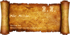 Már Milán névjegykártya
